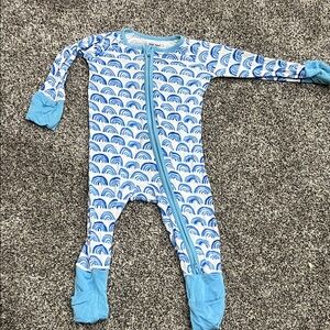 Little Sleepies Blue and White Rainbow Pajama Set